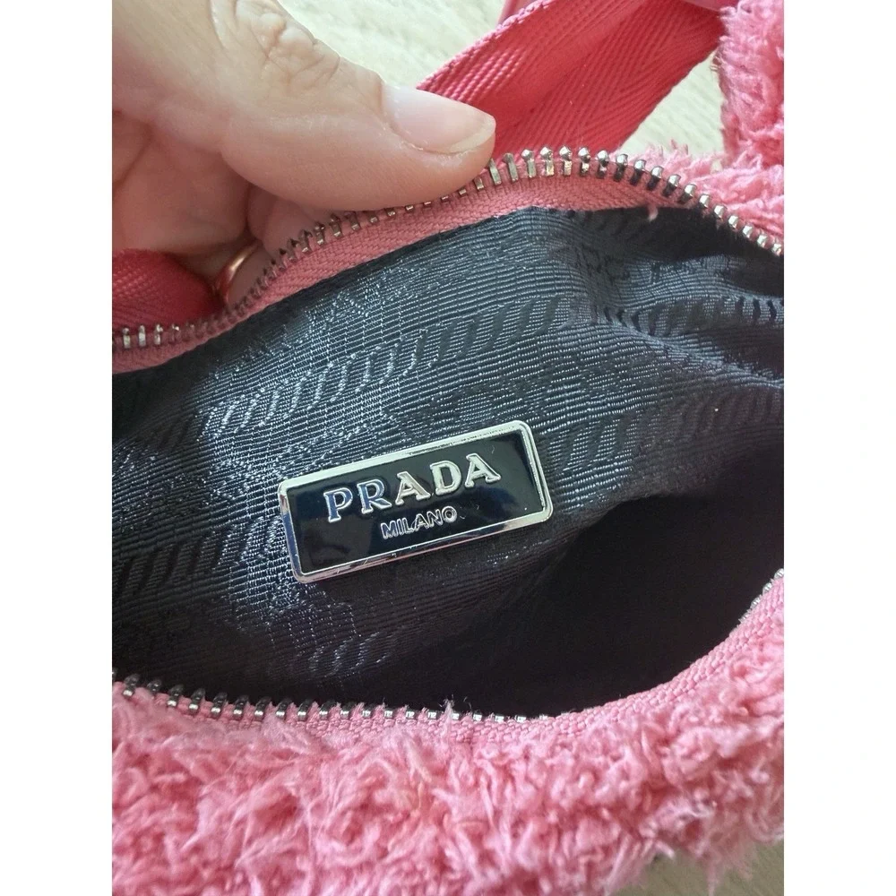 Prada Pink Fur Hobo Underarm Shoulder Bag
